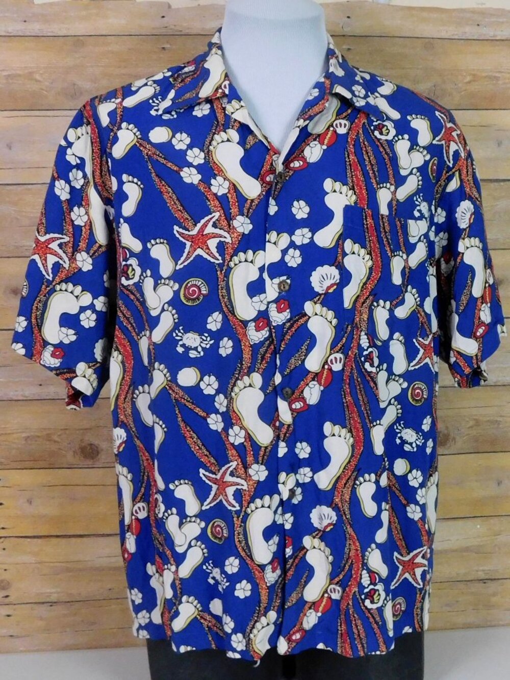Locals Only Hawaiian Shirt Mens XL Short Sleeve Blue